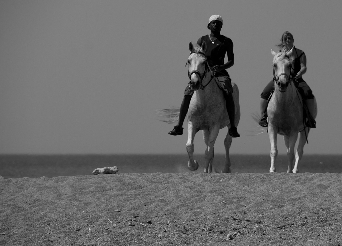 Rhodes, riding on the beach