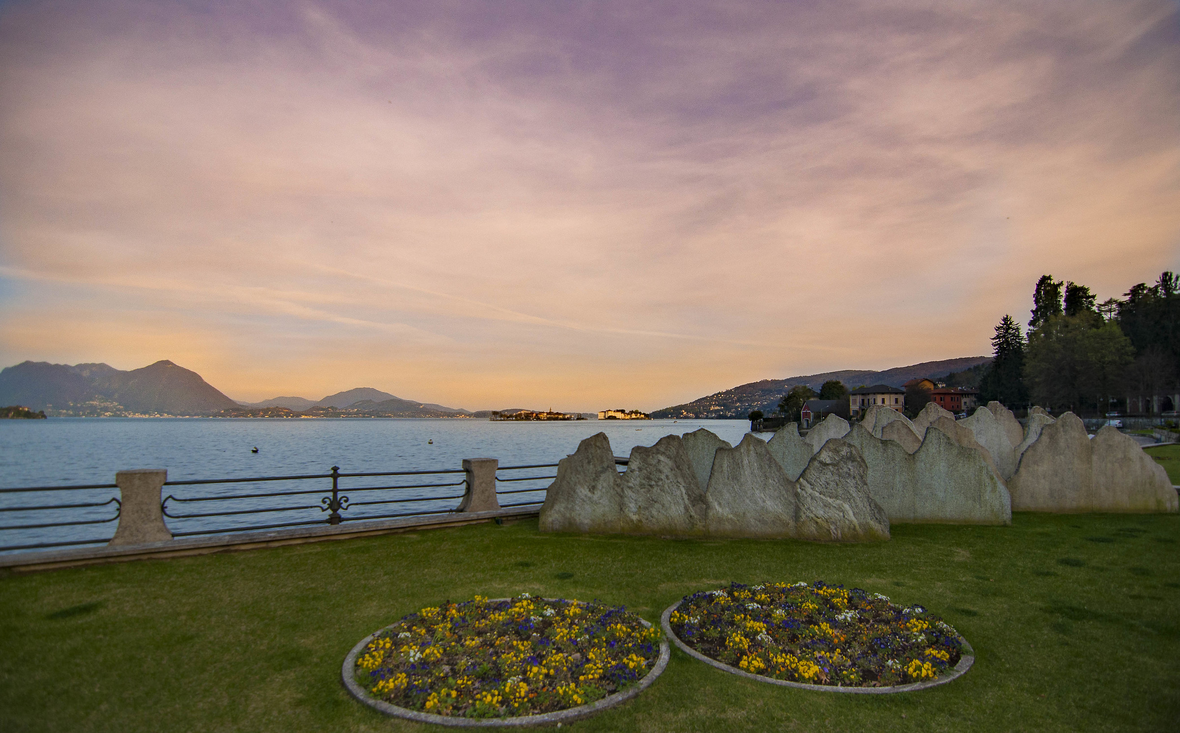 Borromean islands at sunset