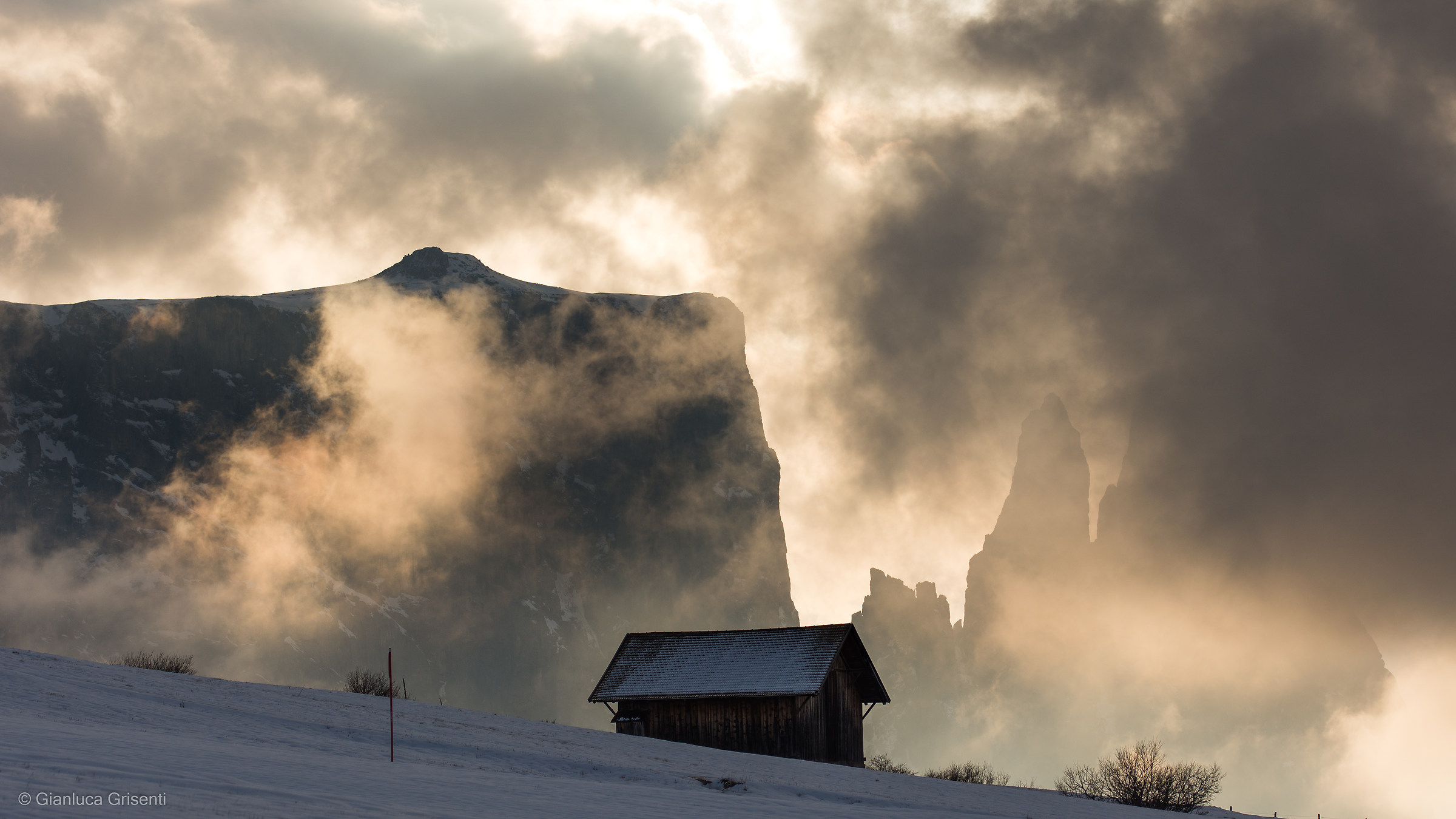 Sunset and clouds Schlern