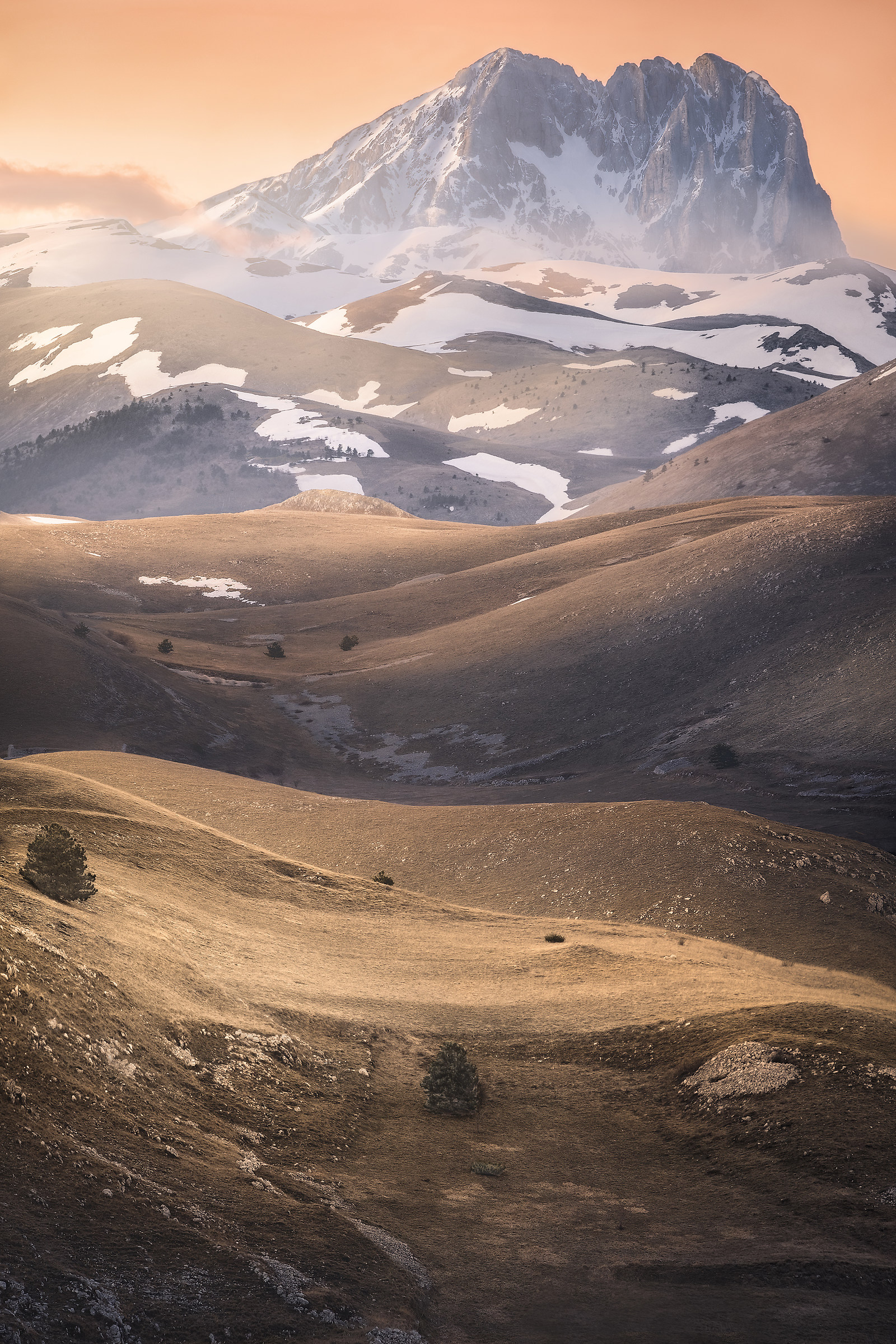 The Gran Sasso at sunset.