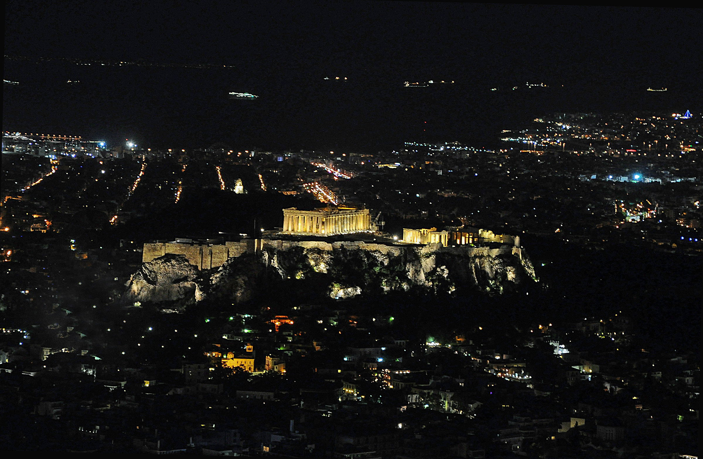 The acropolis Athens view from Mount Lycabettus