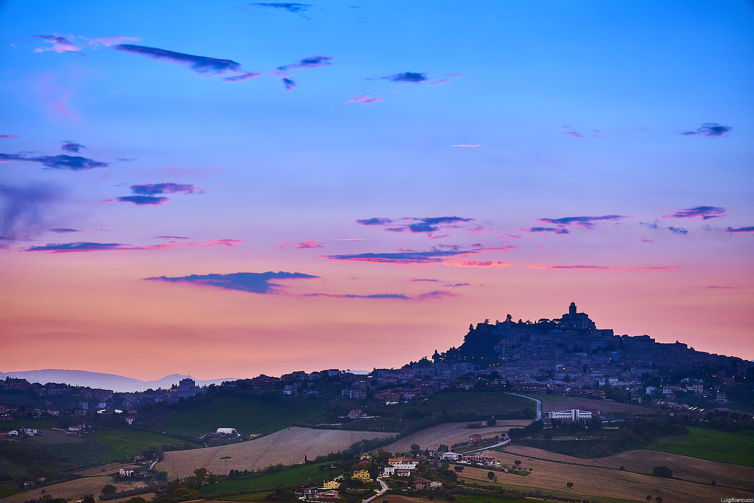 Fermo (FM) at sunset in April