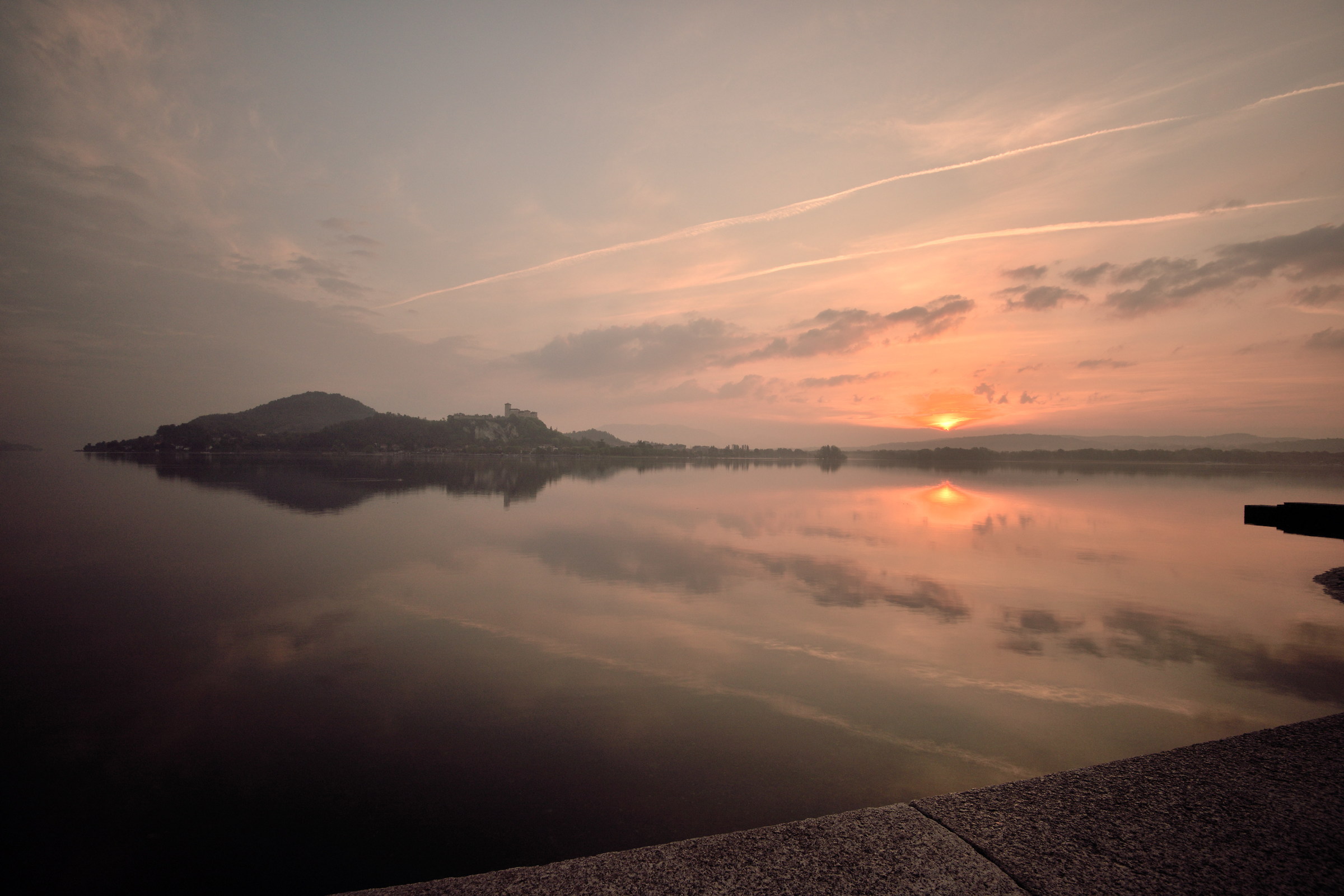 Dawn "from my house" - from Arona, Piazza del Popo...