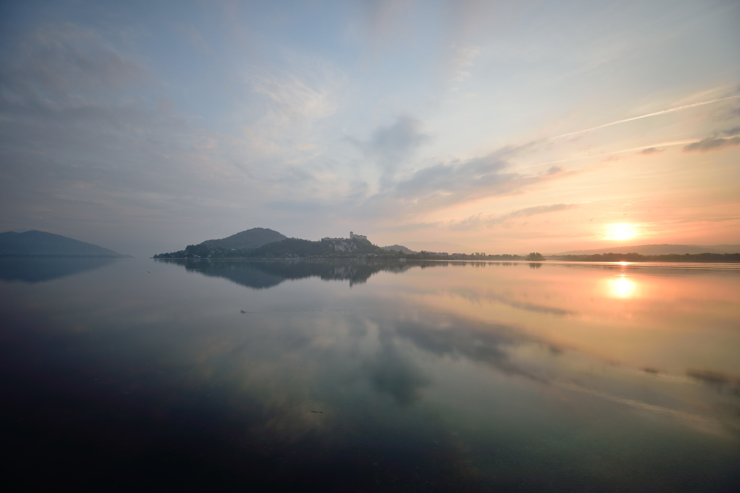 Dawn "from my house" - from Arona, Piazza del Popo...