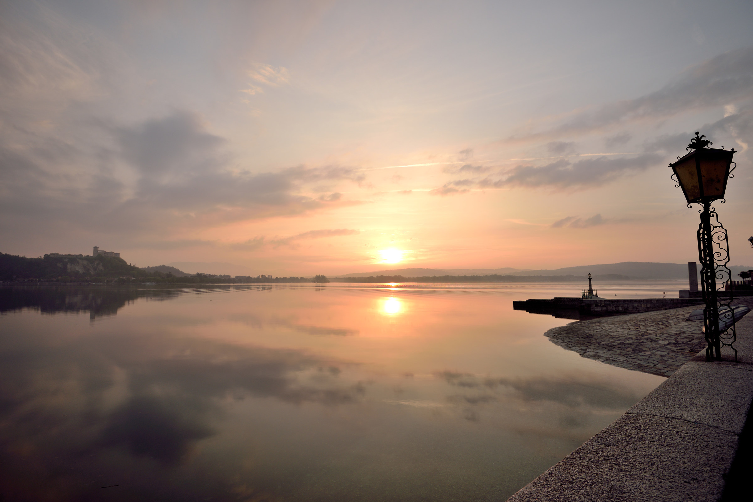 Dawn "from my house" - from Arona, Piazza del Popo...
