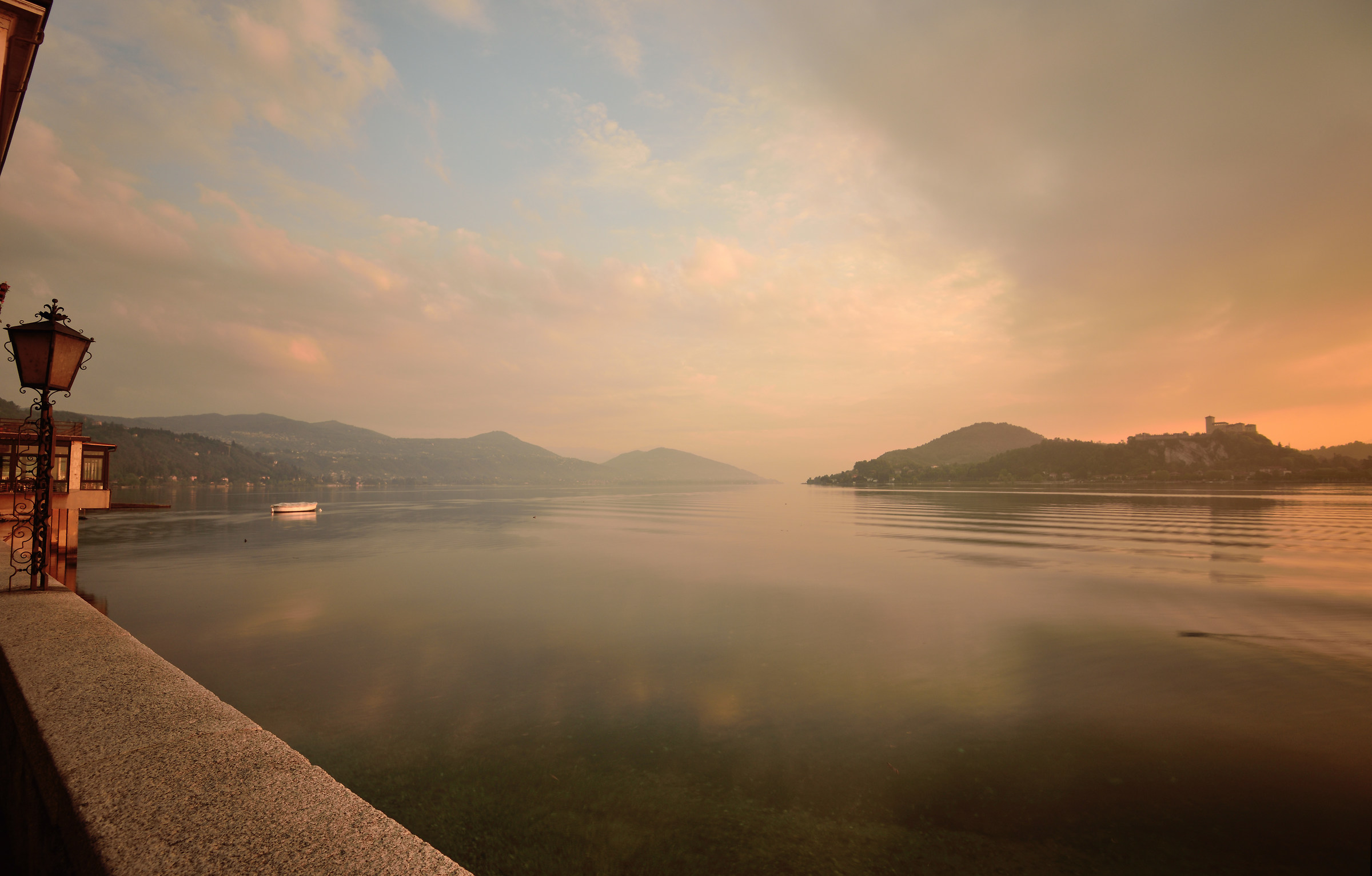 Dawn "from my house" - from Arona, Piazza del Popo...