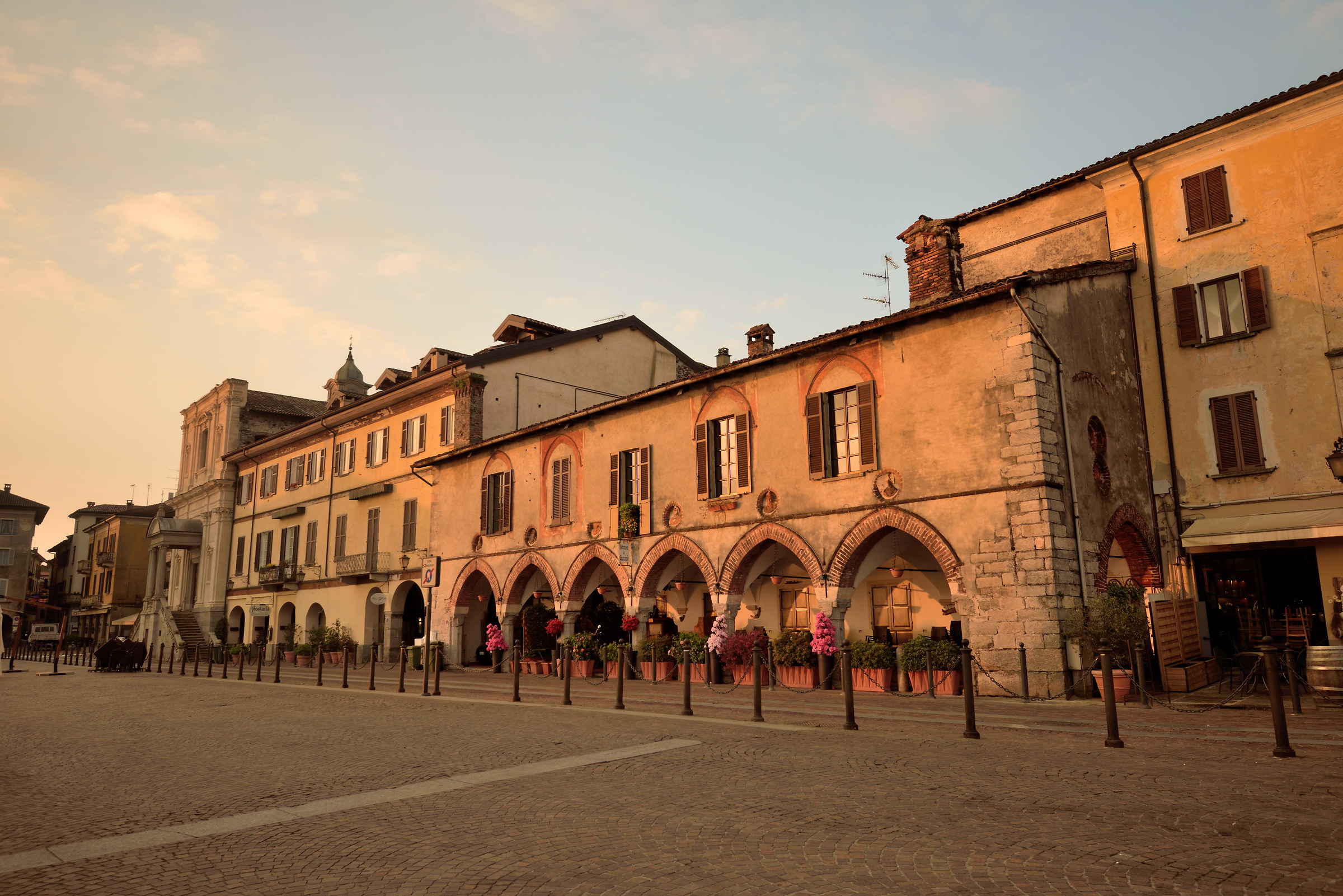 Dawn "from my house" - from Arona, Piazza del Popo...