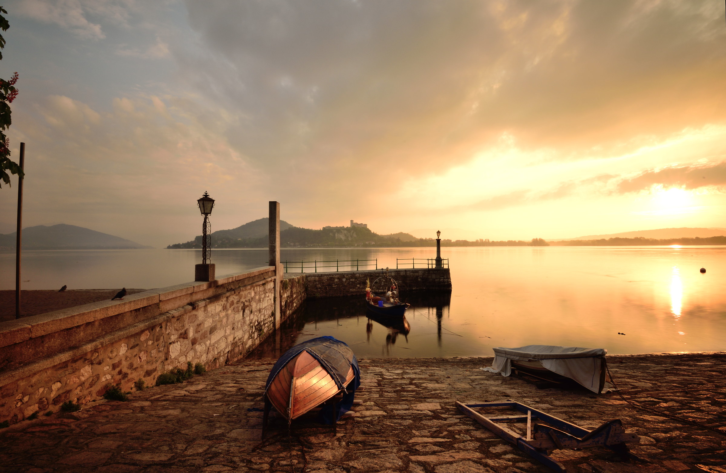 Dawn "from my house" - from Arona, Piazza del Popo...