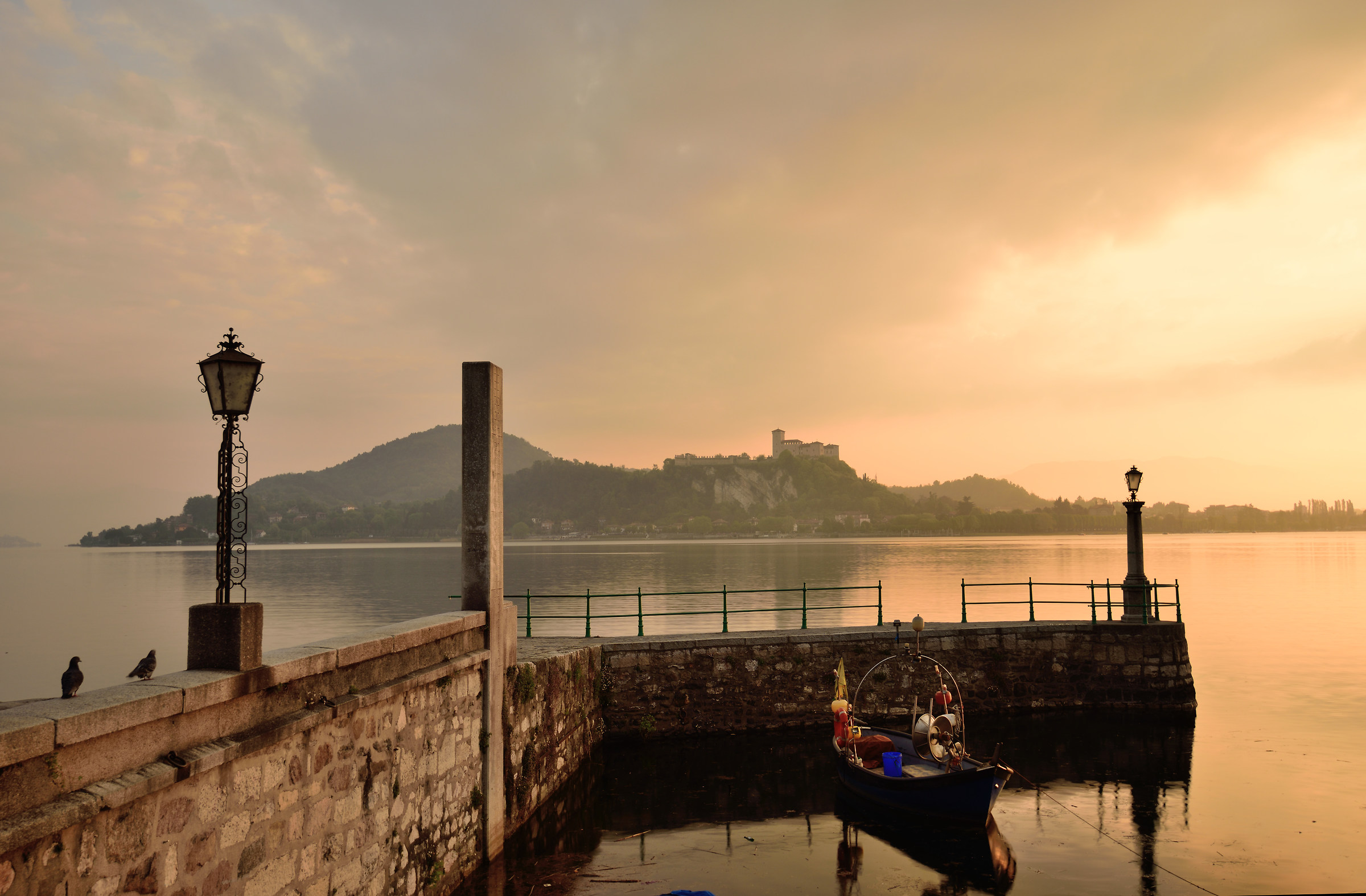 Dawn "from my house" - from Arona, Piazza del Popo...