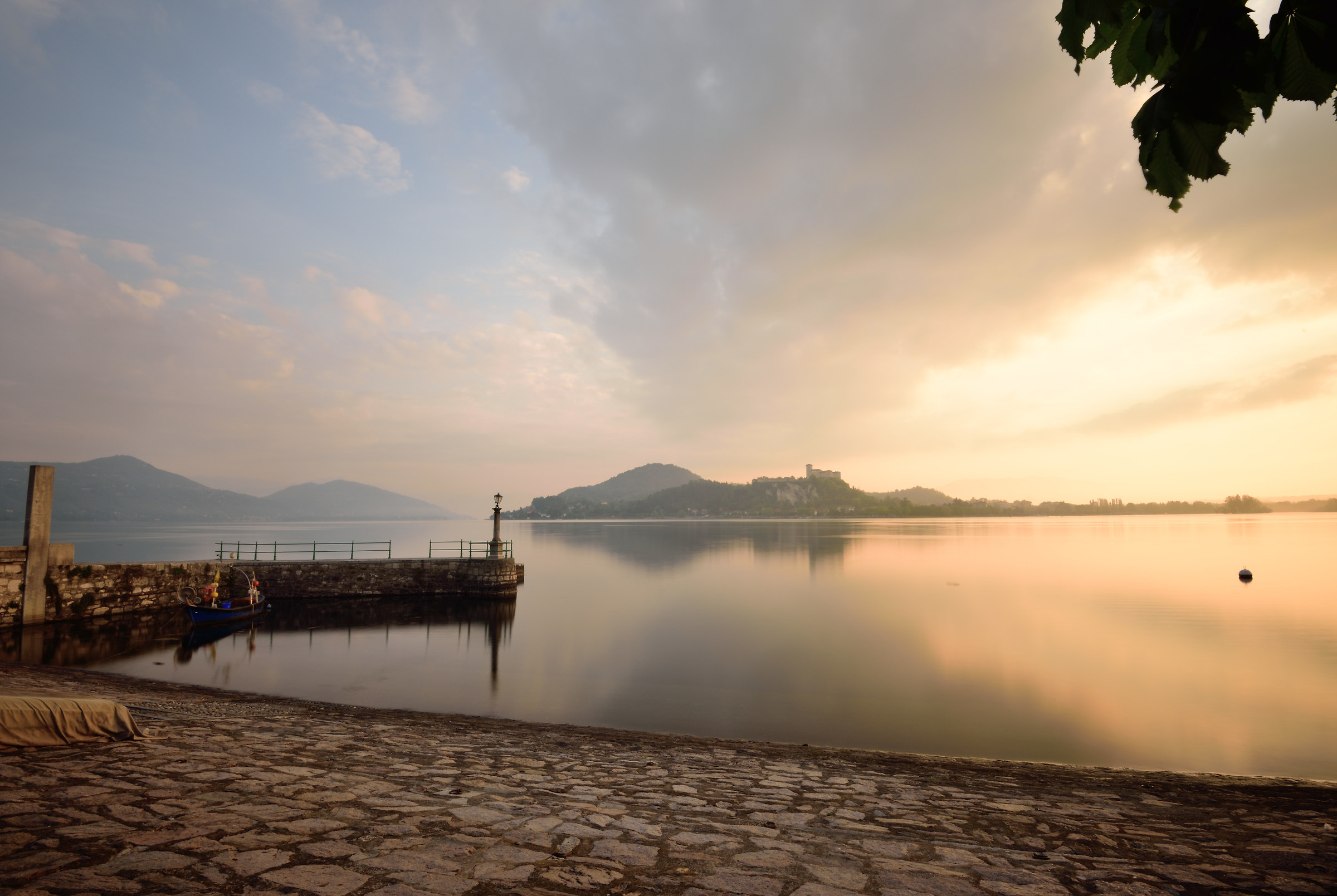 Dawn "from my house" - from Arona, Piazza del Popo...