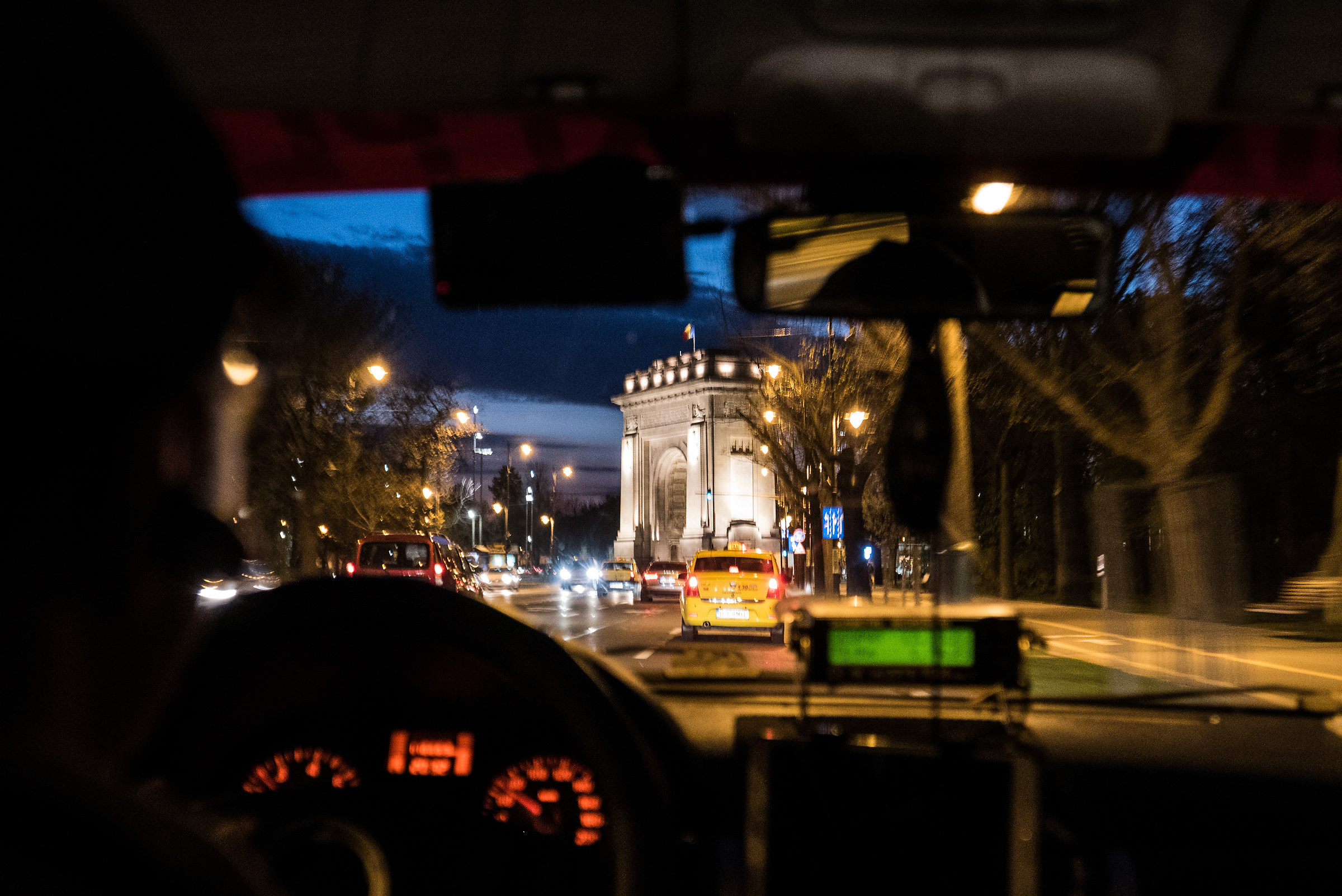 Taxis from the Arc de Triomphe, Bucharest