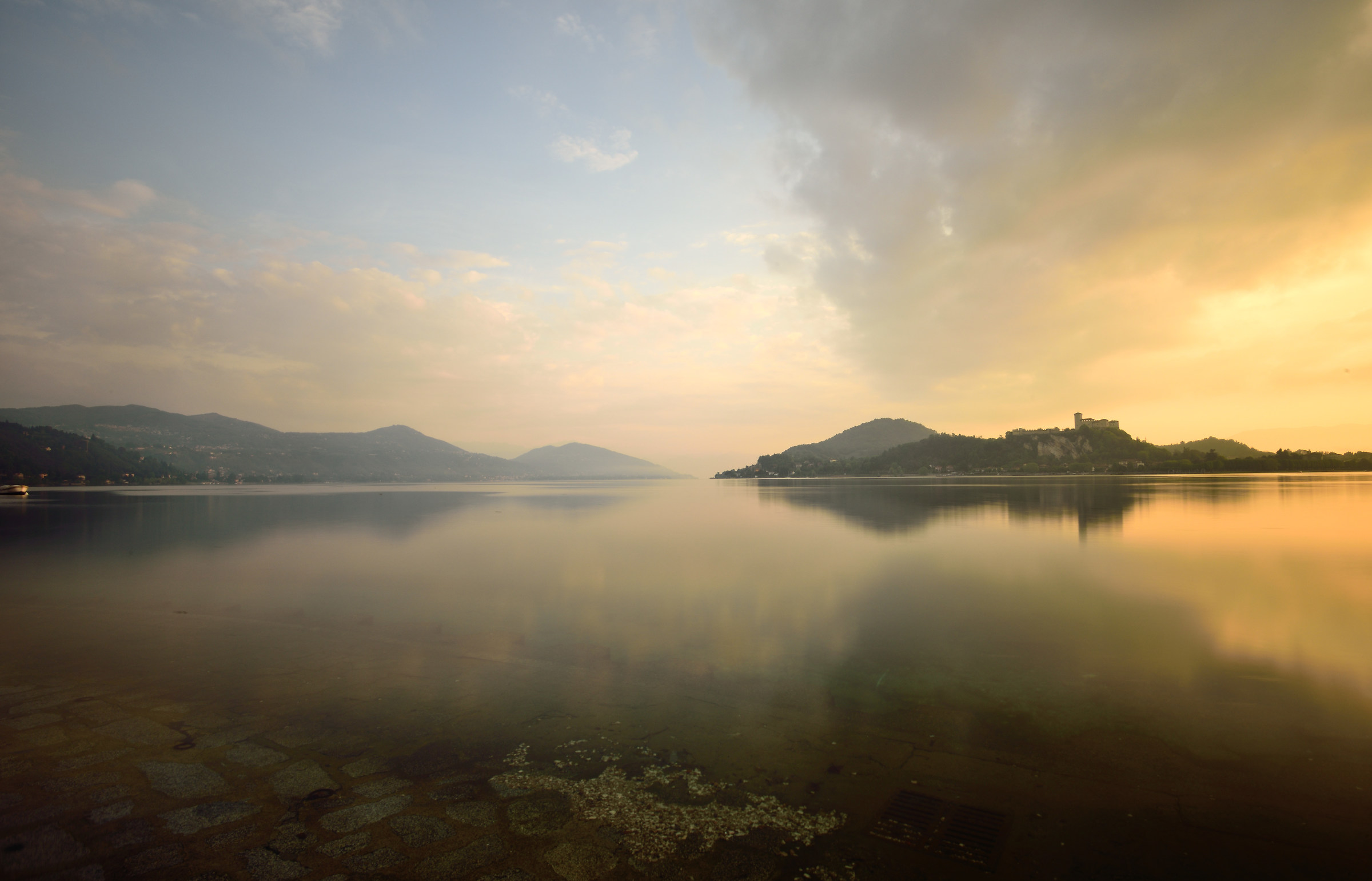 Dawn "from my house" - from Arona, Piazza del Popo...