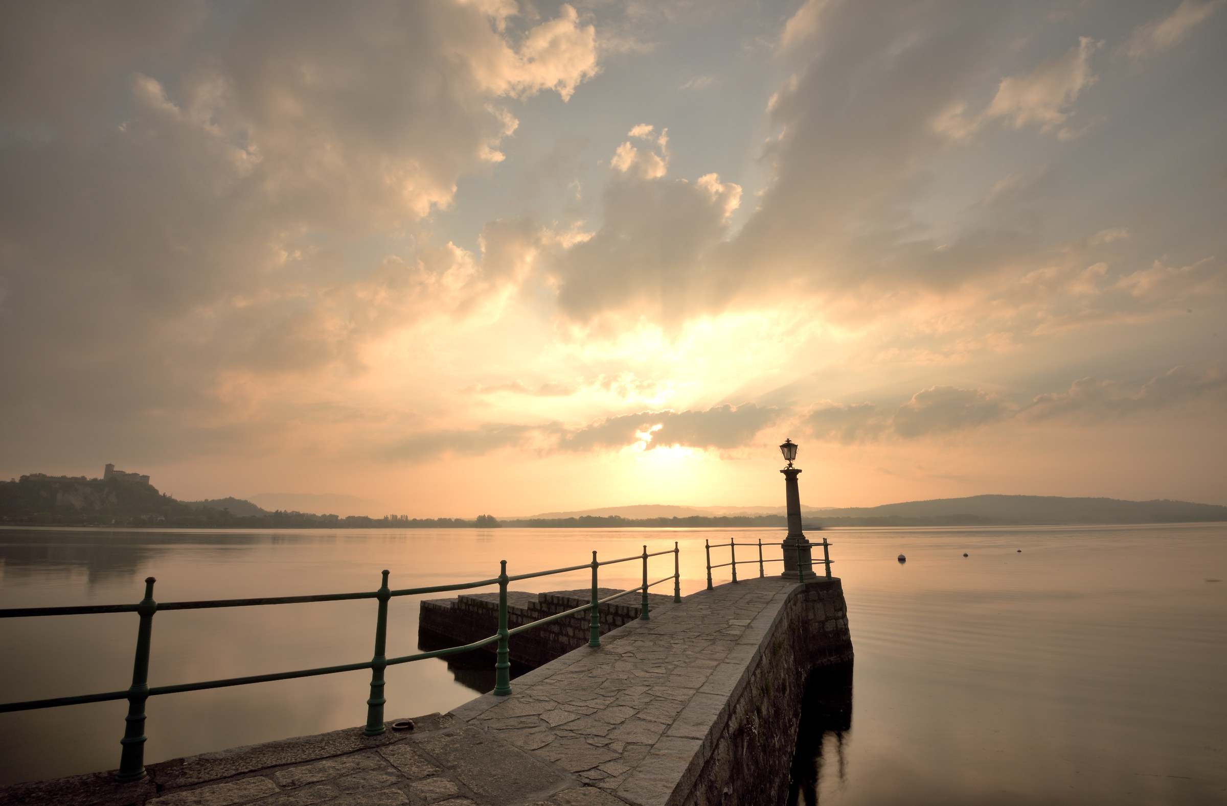 Dawn "from my house" - from Arona, Piazza del Popo...