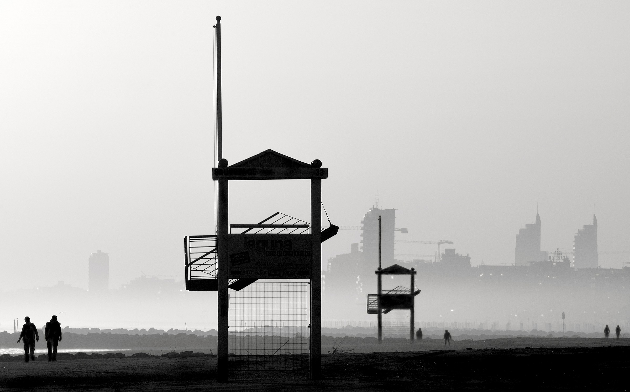spiaggia, tramonto invernale