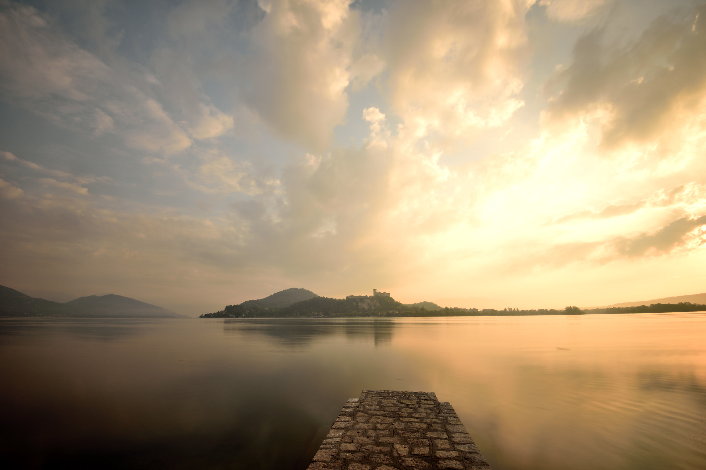 Dawn "from my house" - from Arona, Piazza del Popo...