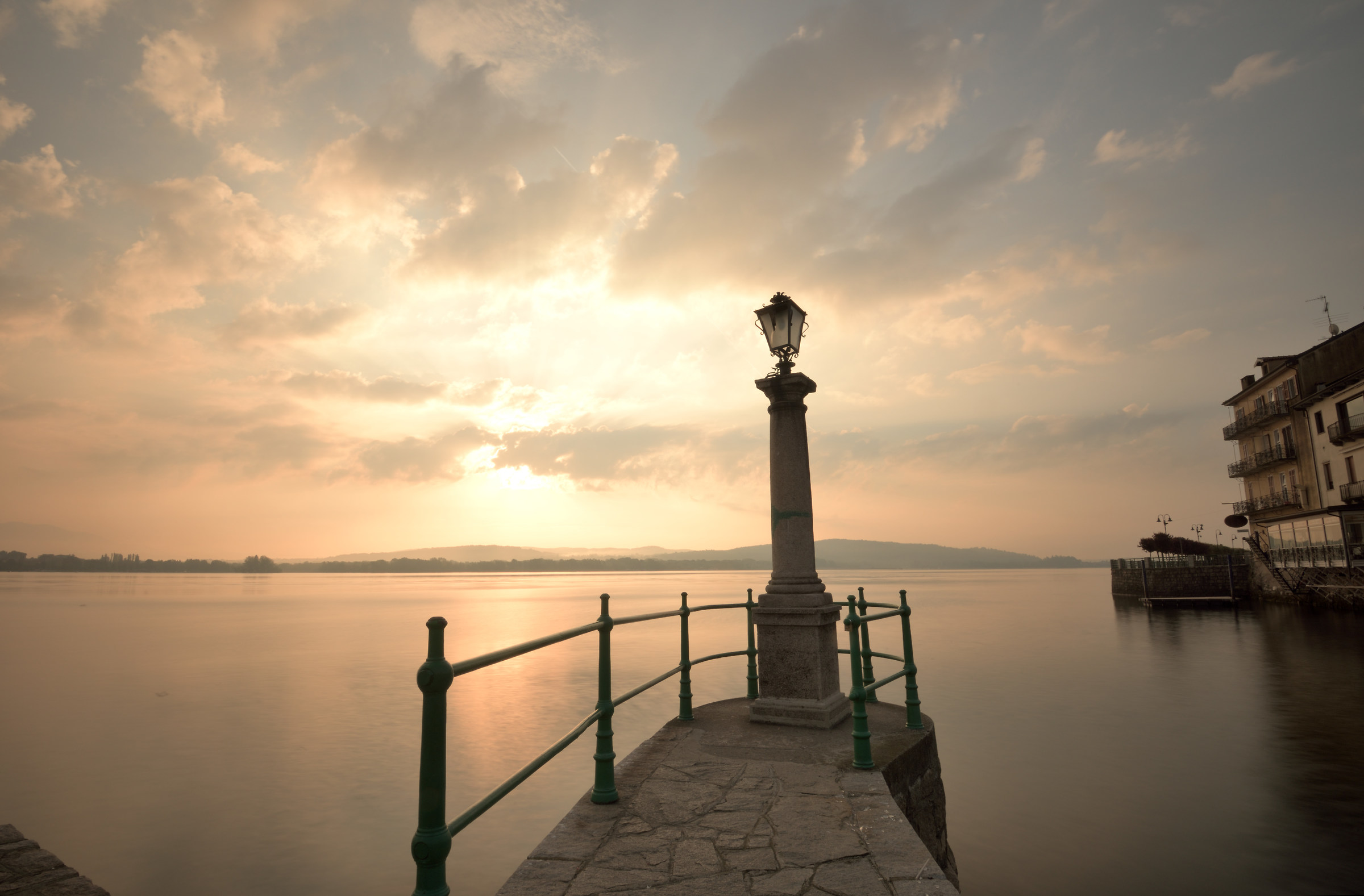 Dawn "from my house" - from Arona, Piazza del Popo...