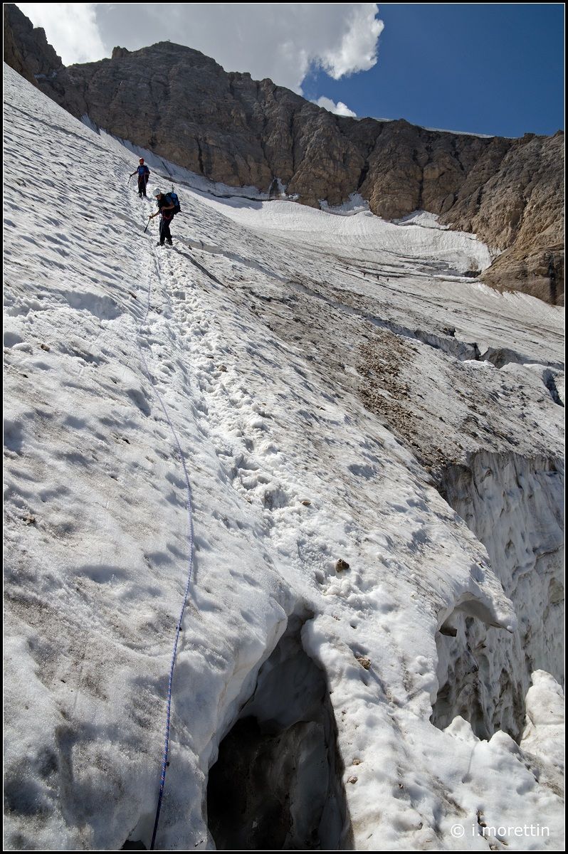 The descent on the rope