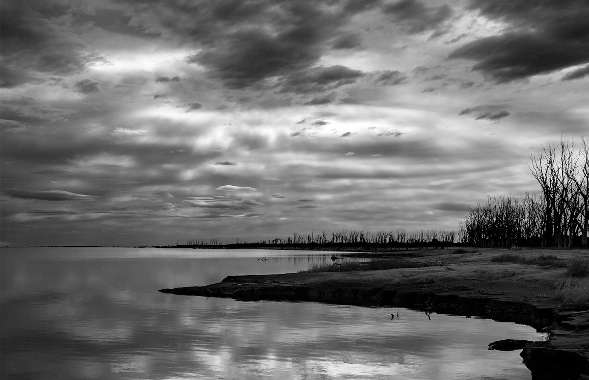 Winter sunset at Epecuén Lagoon