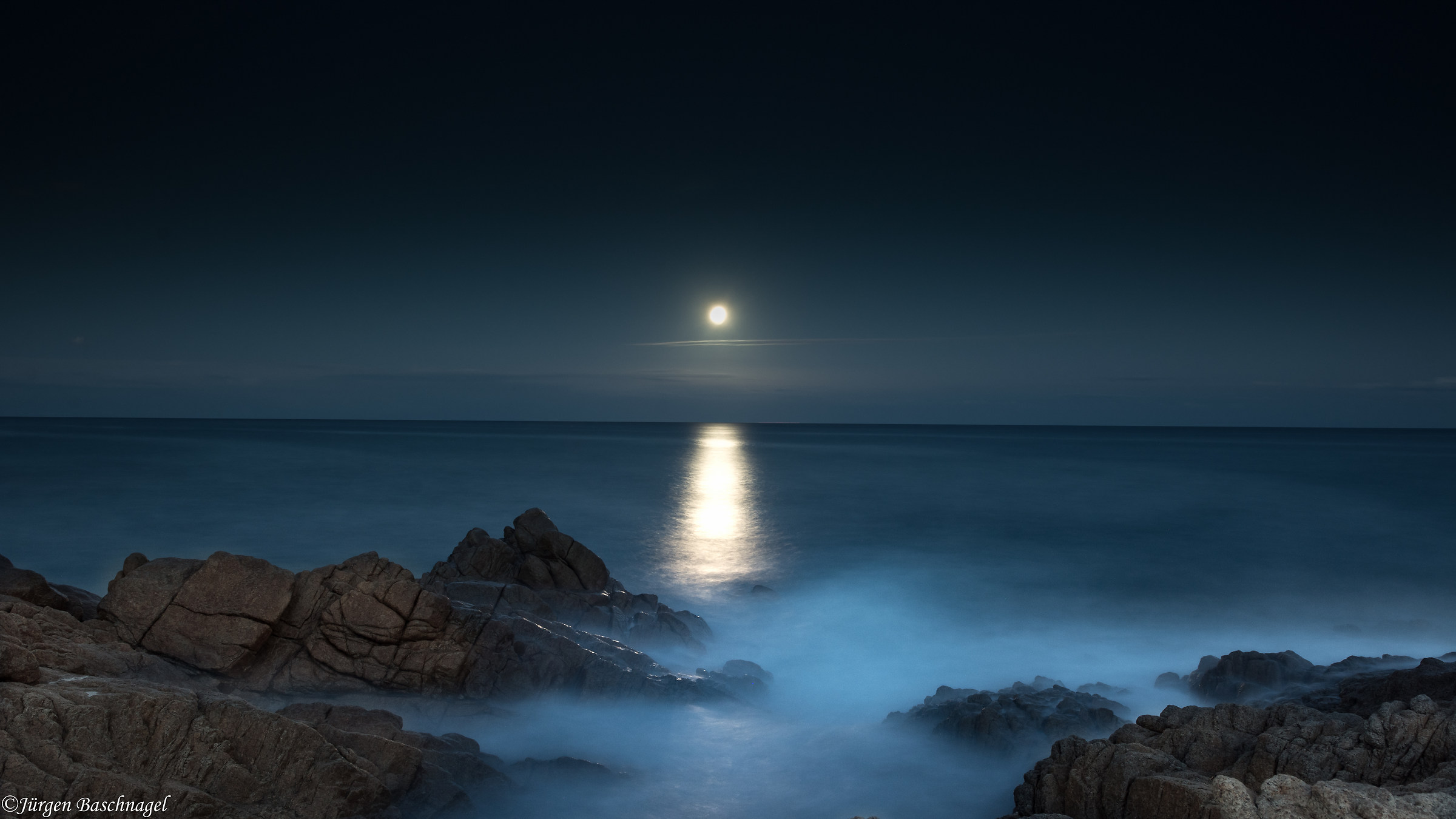 Full Moon over the Sardenia Beach