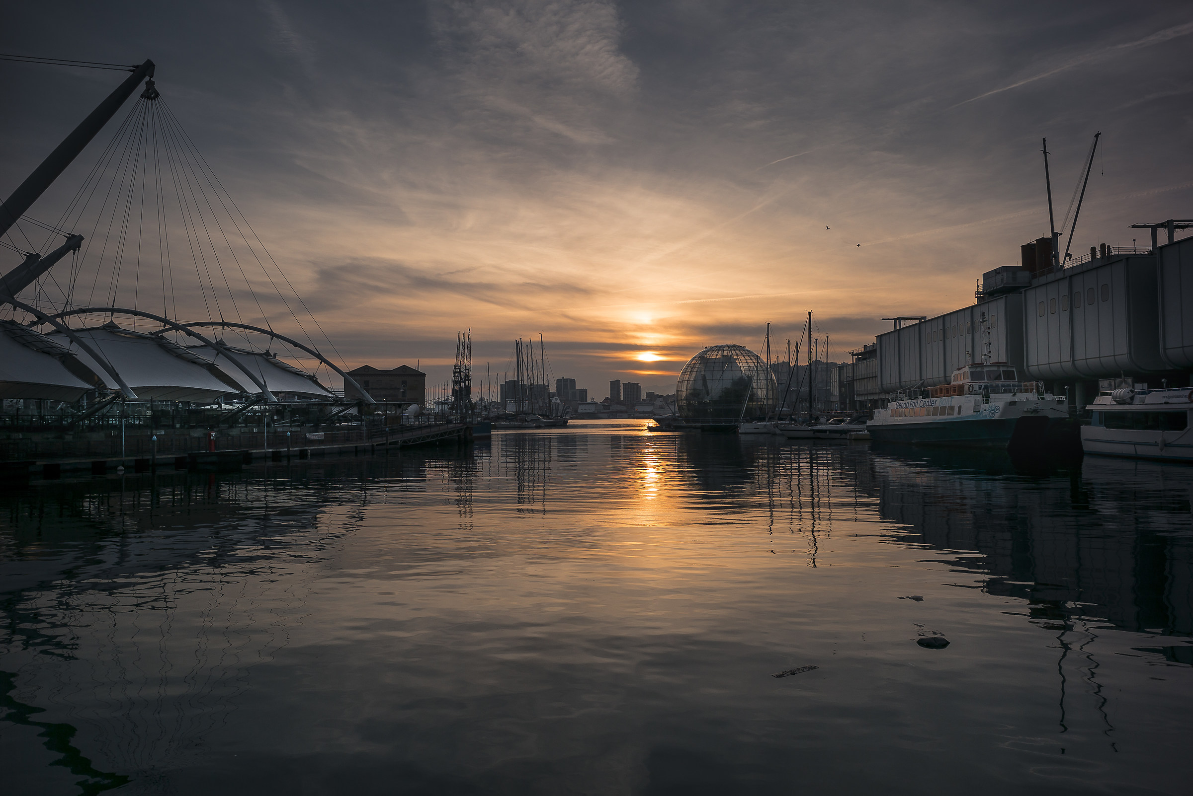 Old Harbor Sunset - Genoa