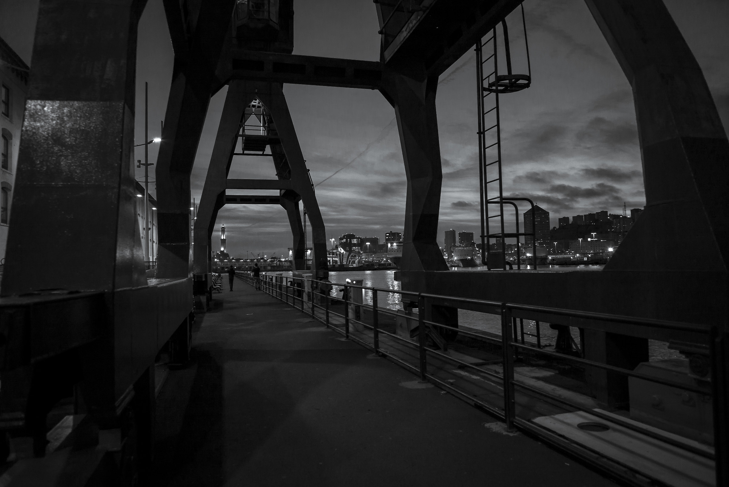 In the evening At the port - Genoa