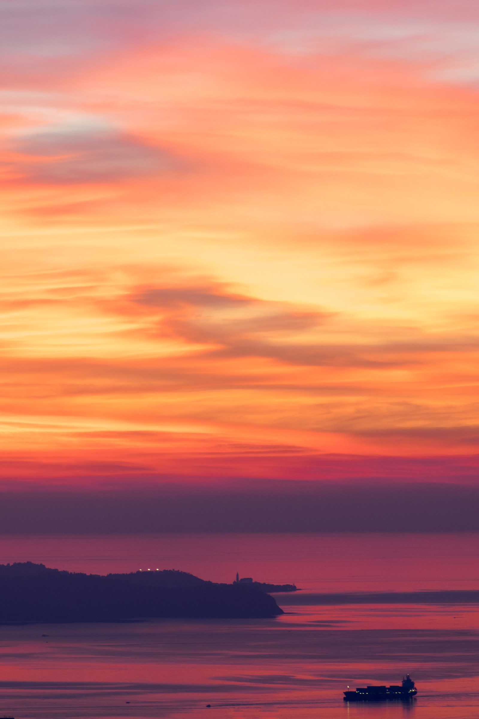 Sunset on the coast of Istria