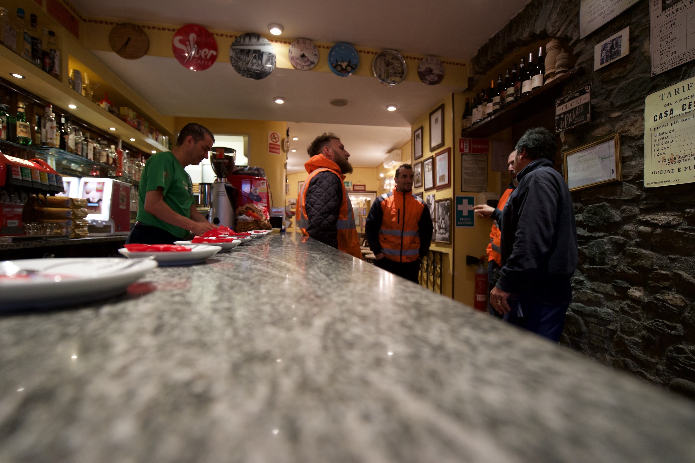 Four friends at the bar