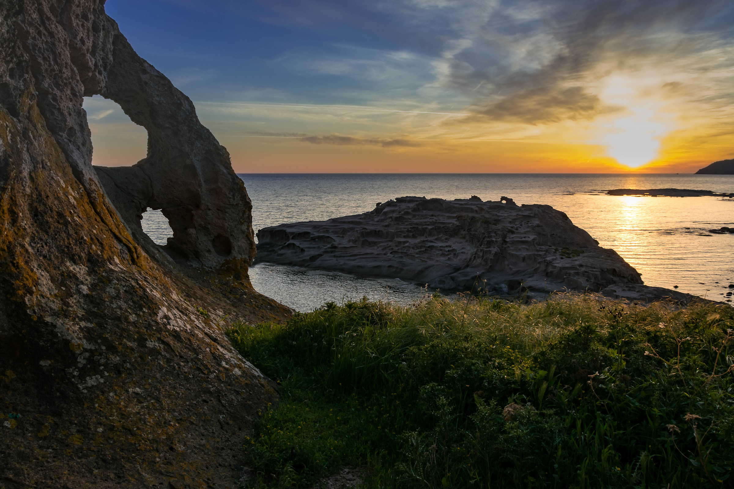 The holes with the rock around