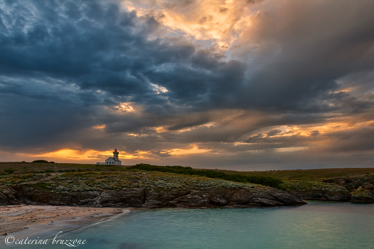 Belle-Ile-en-Mer, Pointe des Poulains sunset.