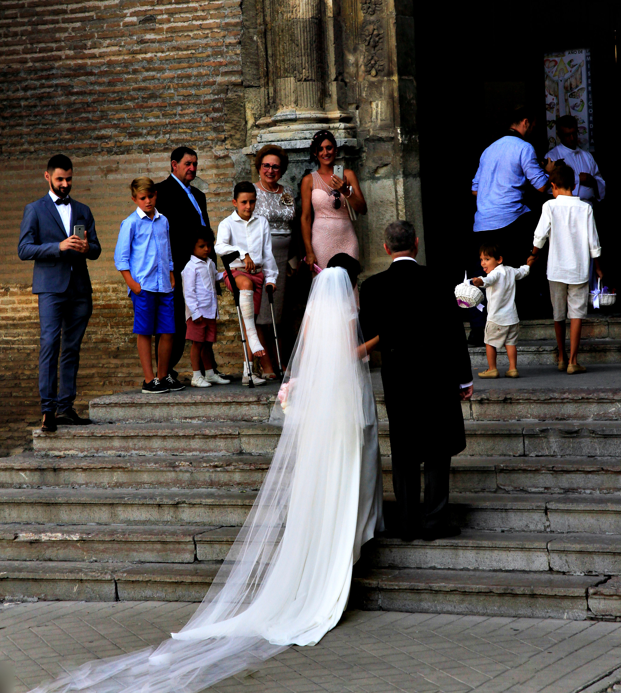 wedding in Granada with mischievous pageboy