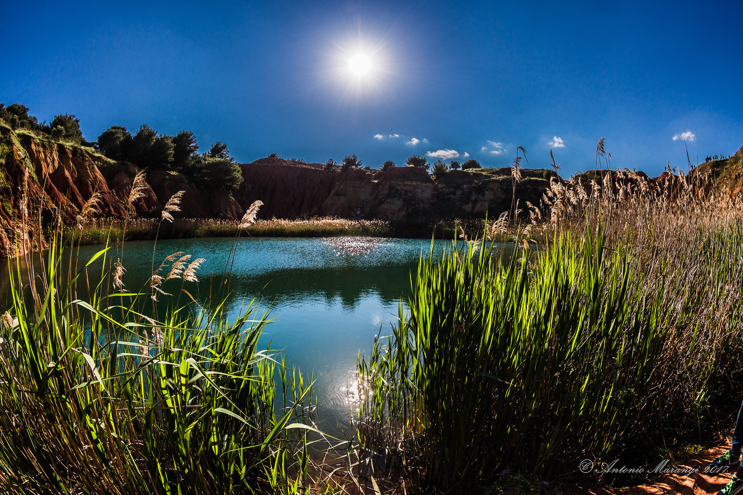 at the base of bauxite quarry