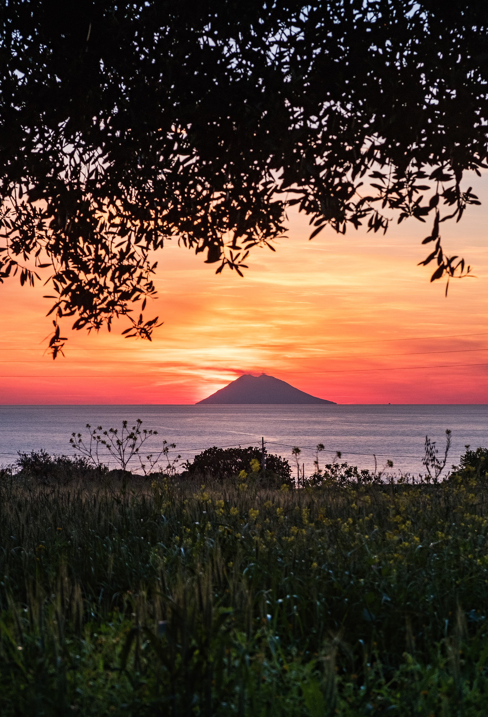 Stromboli at sunset