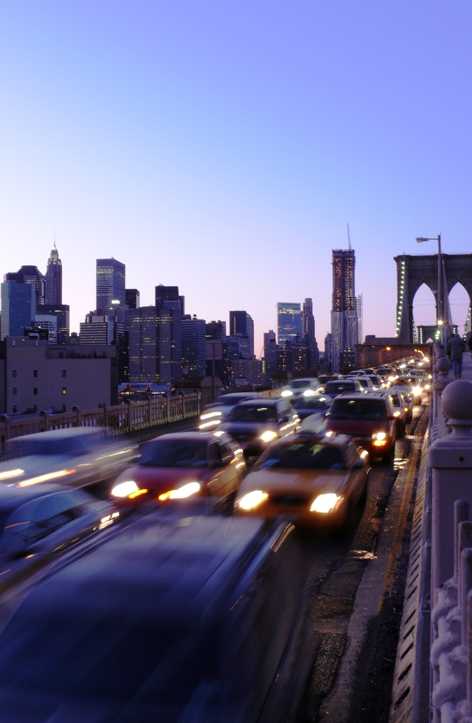 Traffic jam on Brooklyn Bridge