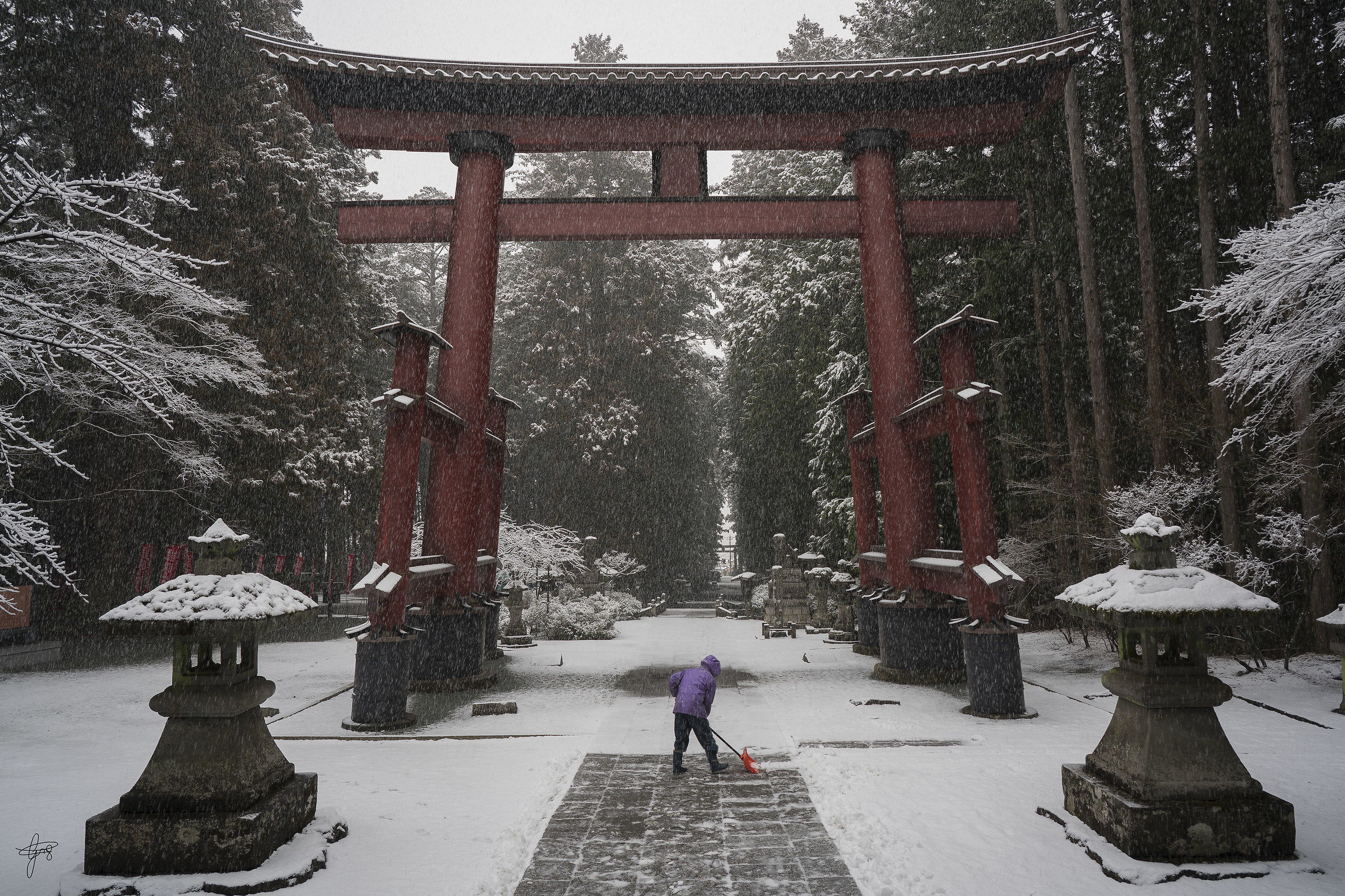 A prayer at the foot of Mt. Fuji