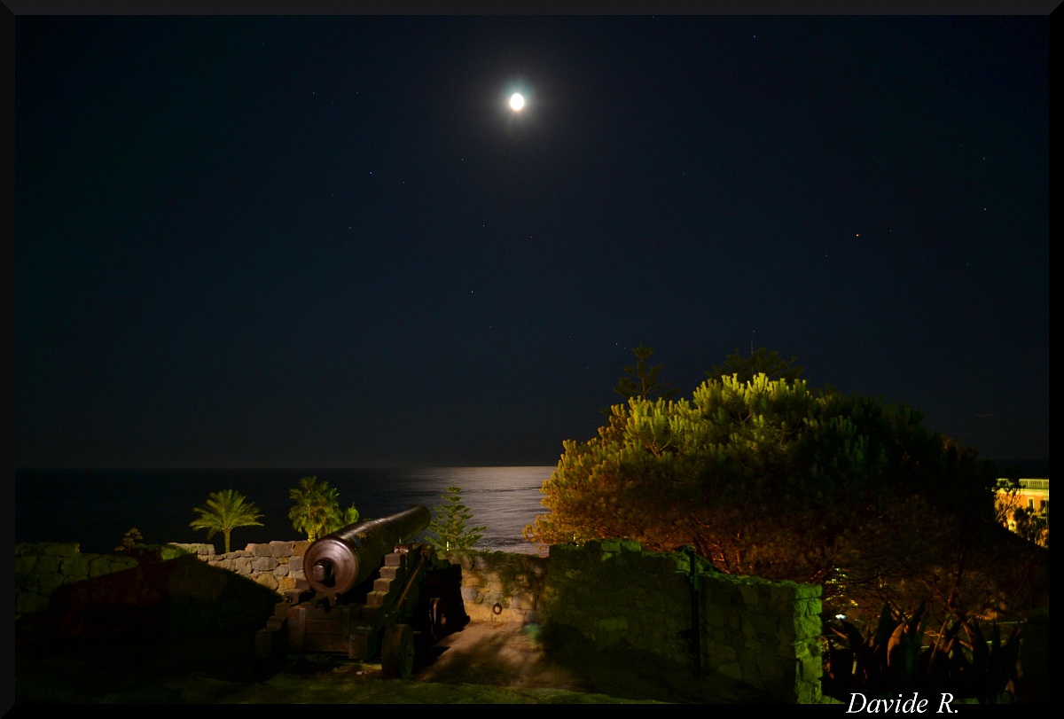 Cannon and moon