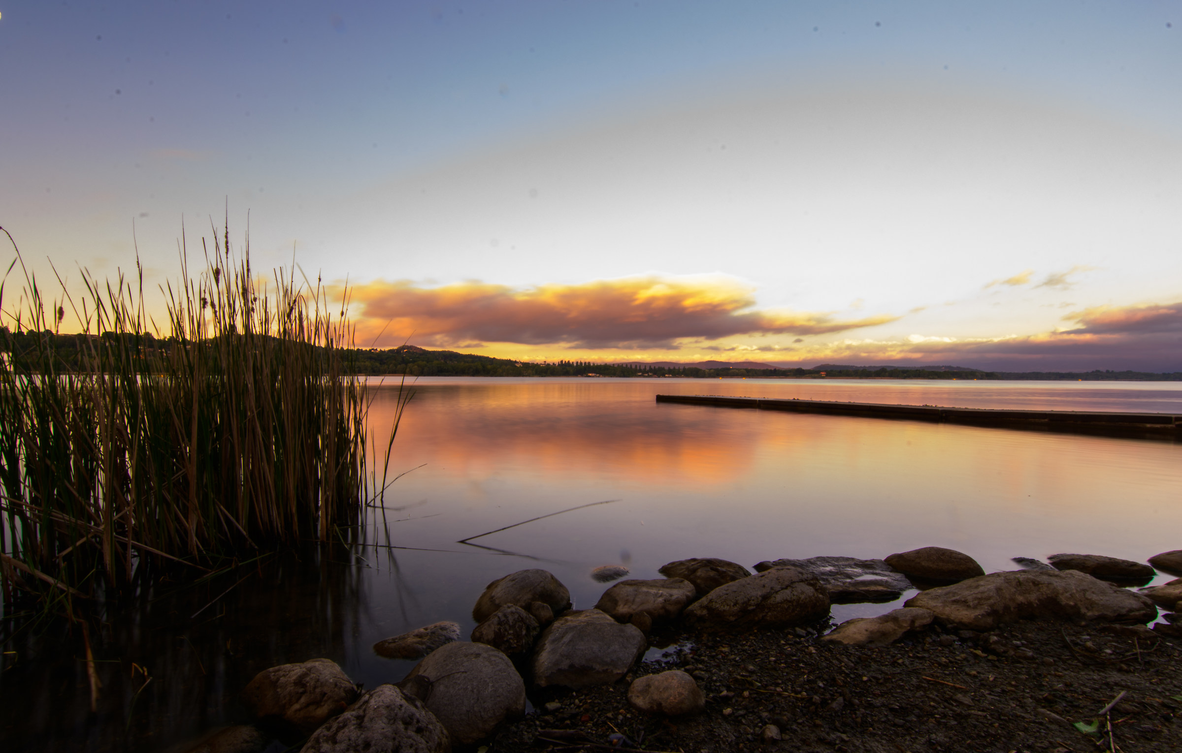 Sunset over the lake