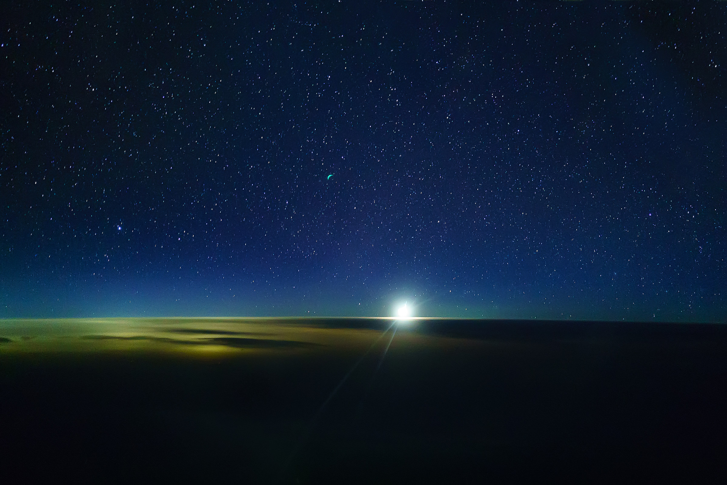 The Moonset above Japan