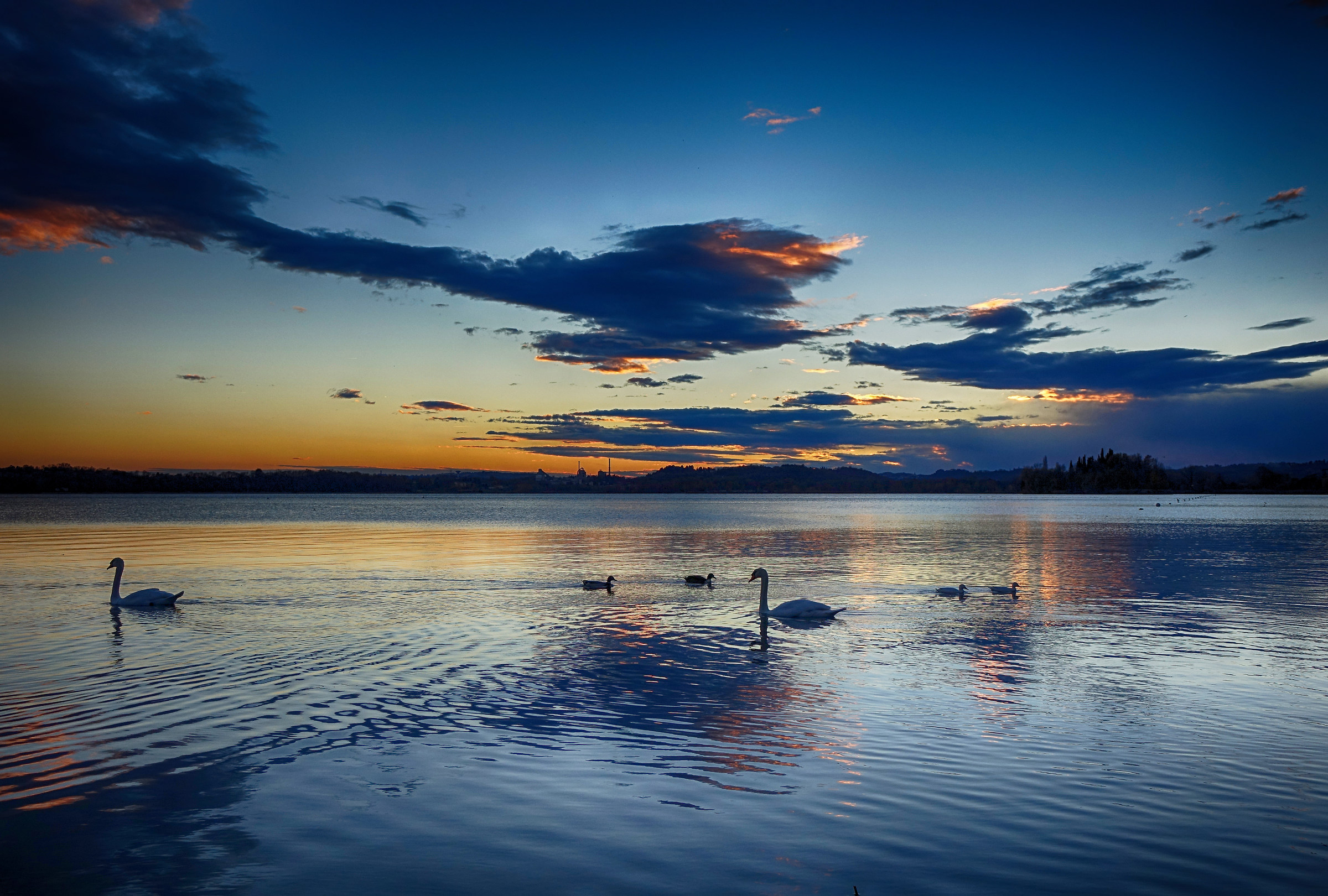 Lake Pusiano at Sunset