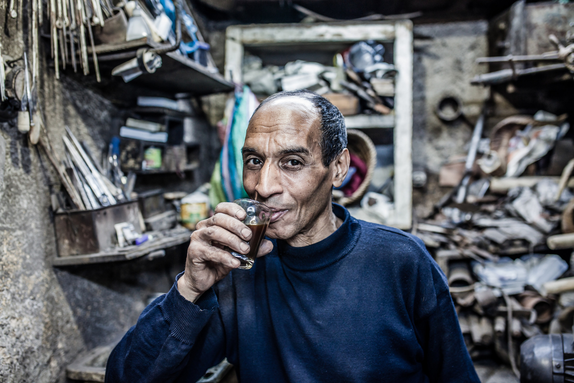 Il fabbro " pausa caffè "(Medina di Fez.)