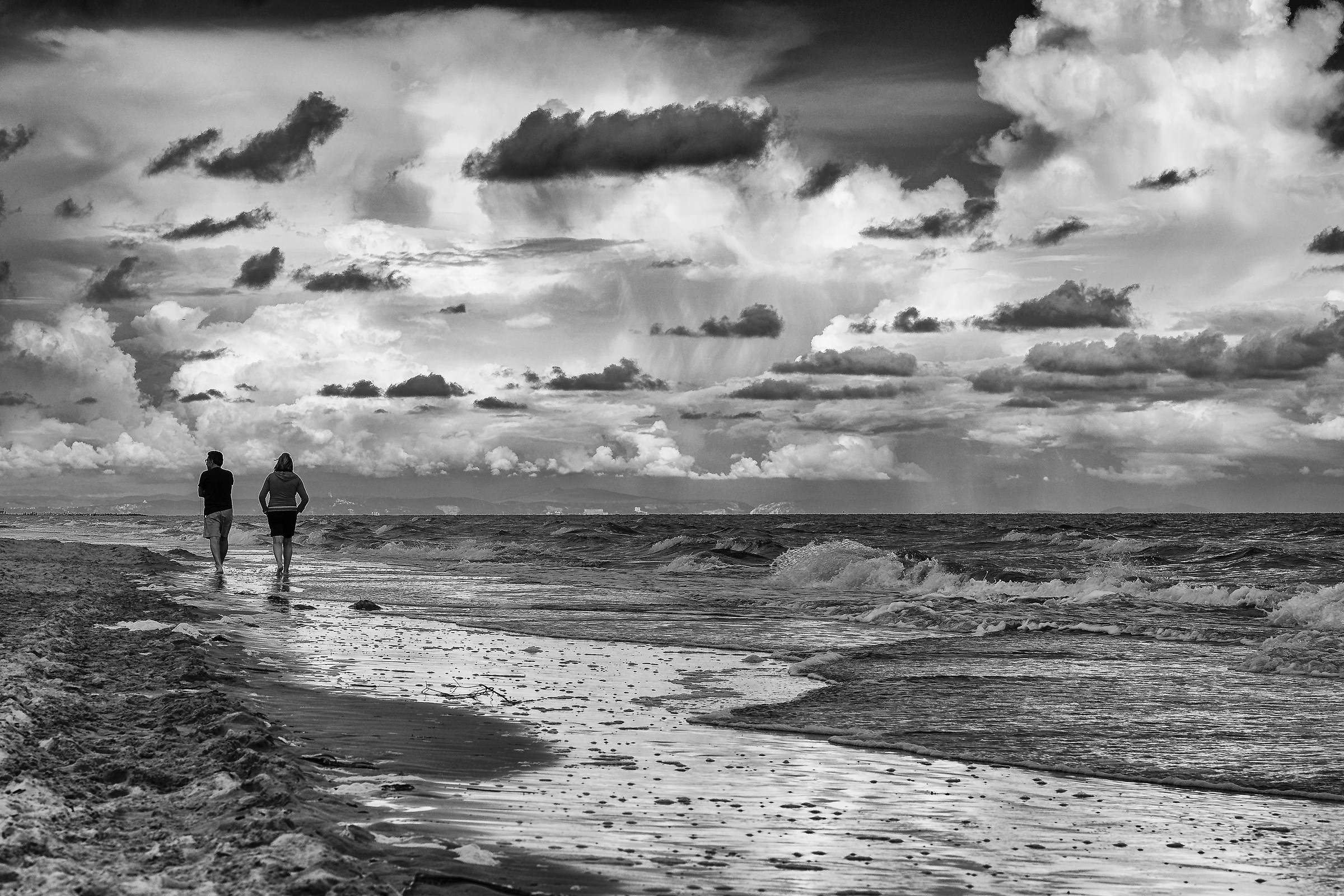 walking on the beach