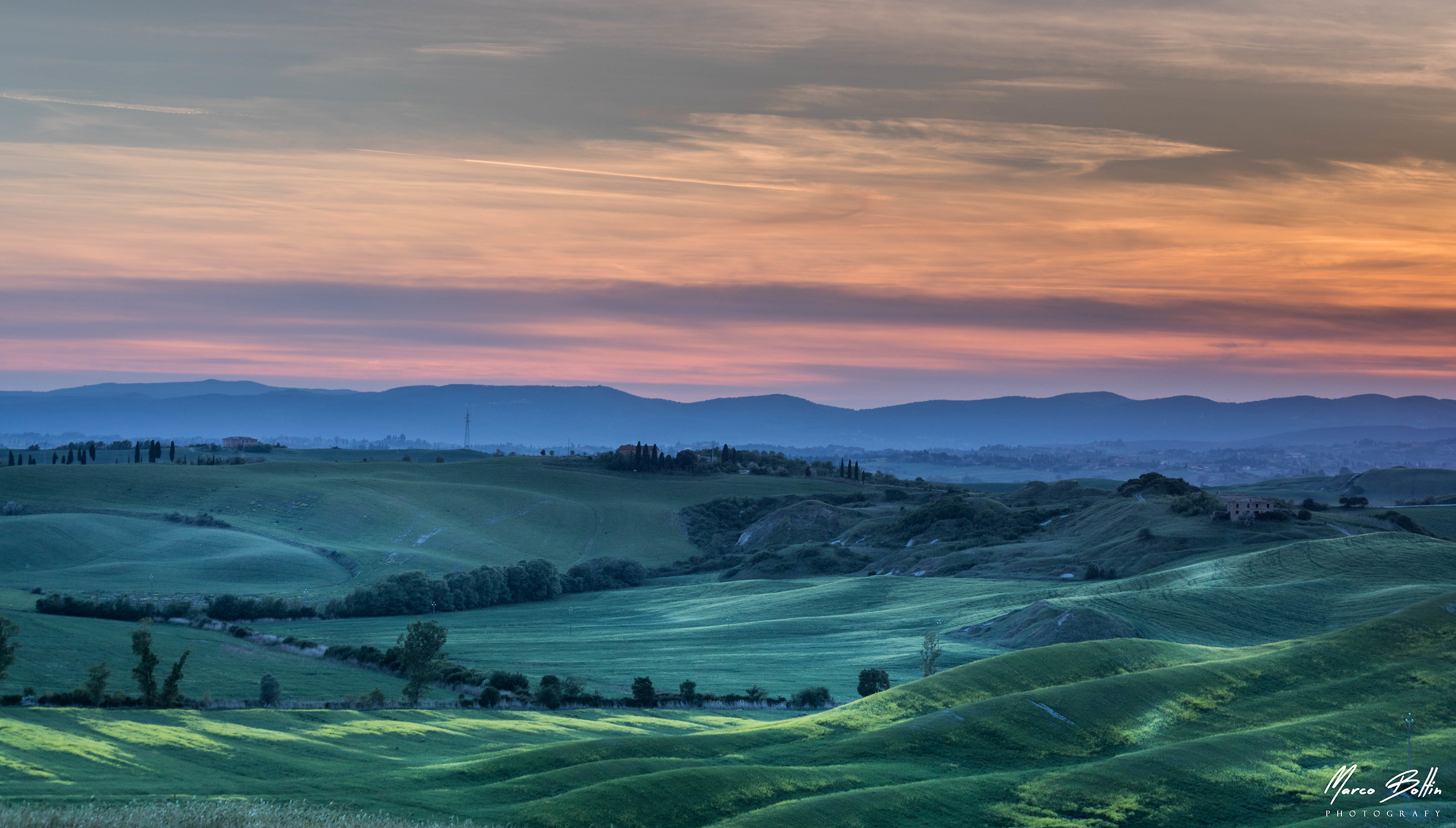Crete Senesi at sunset