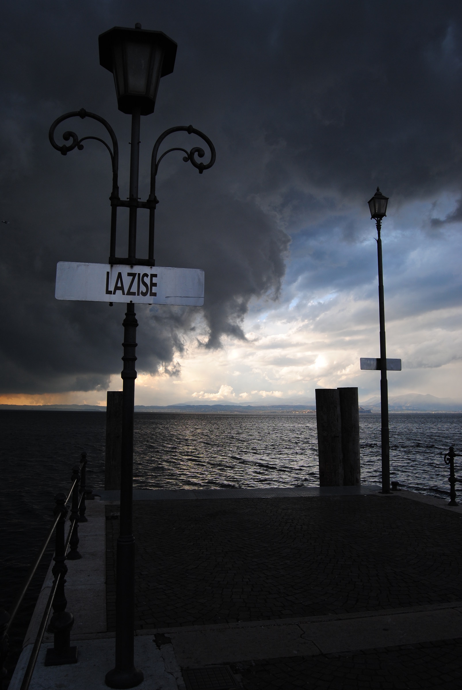 Il Molo nel Temporale - Lazise -Lago di Garda