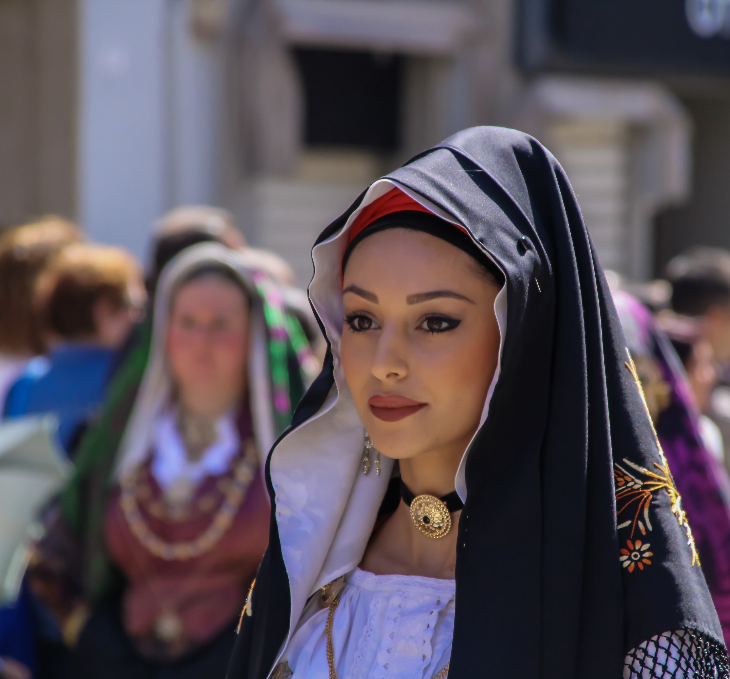 Sardinian Beauty with Costumes of Sardinian Tradition