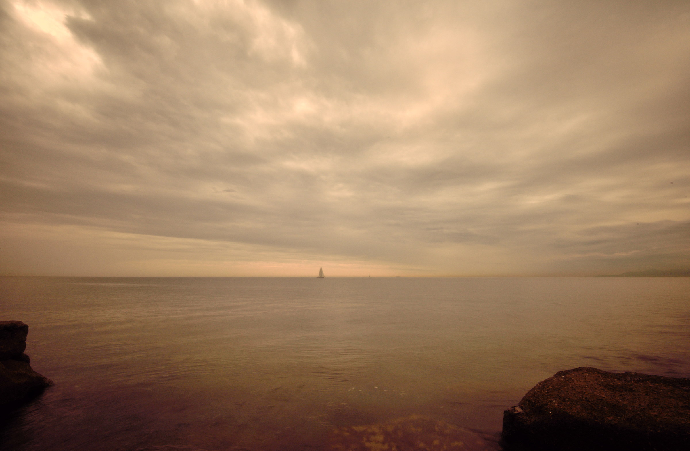 The sea facing the Lombard promontory