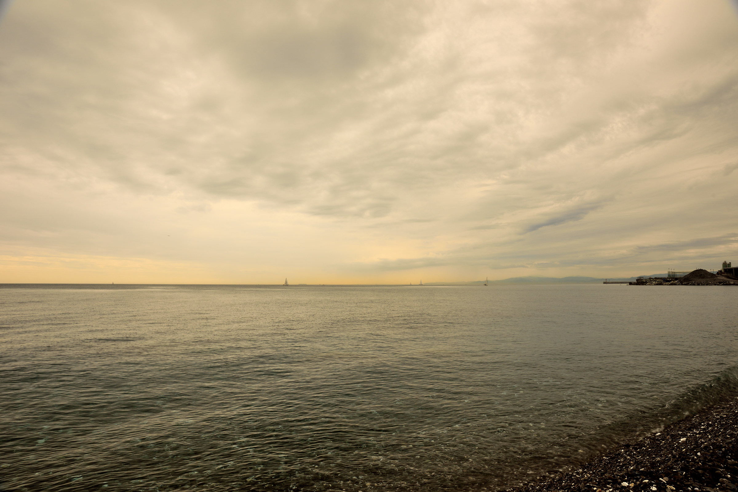The sea facing the Lombard promontory