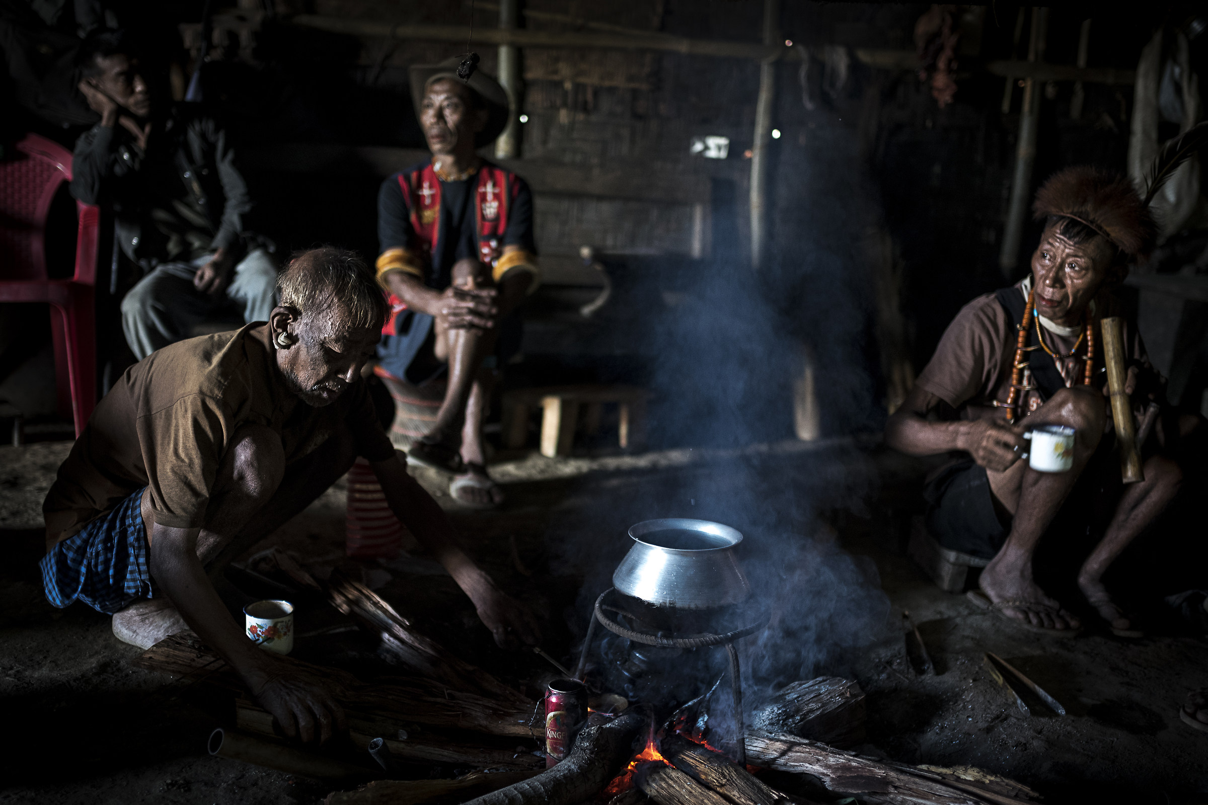 Konyak tribe in Longwa village