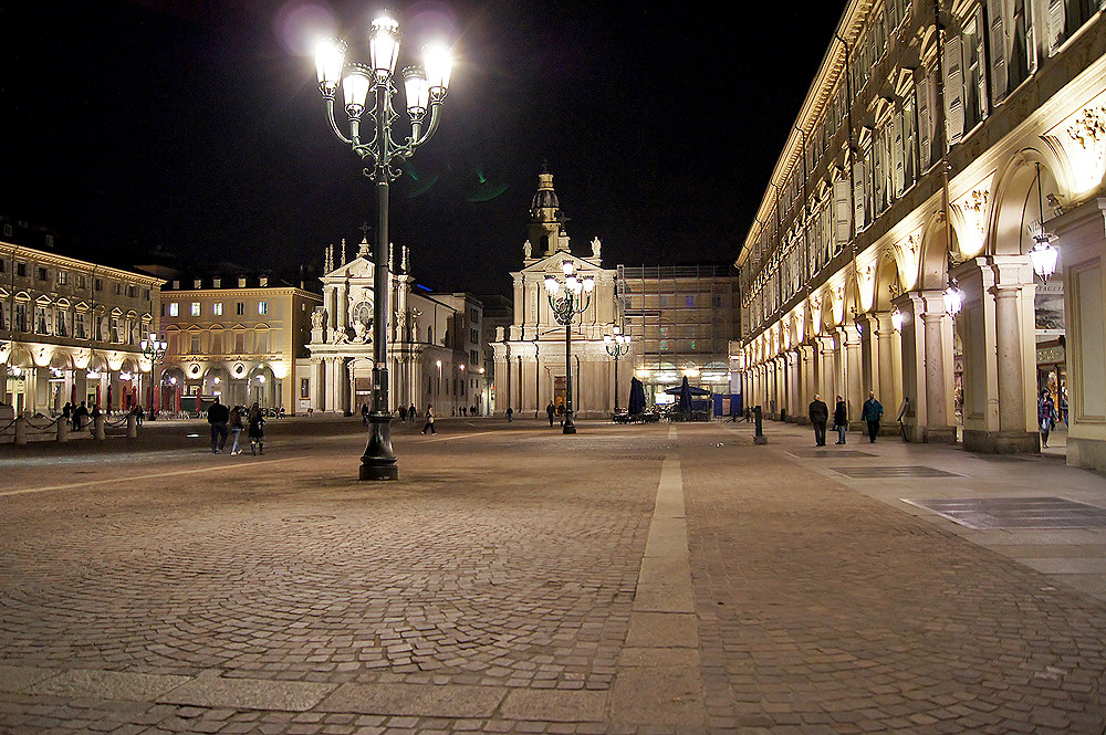 Piazza San Carlo, at night