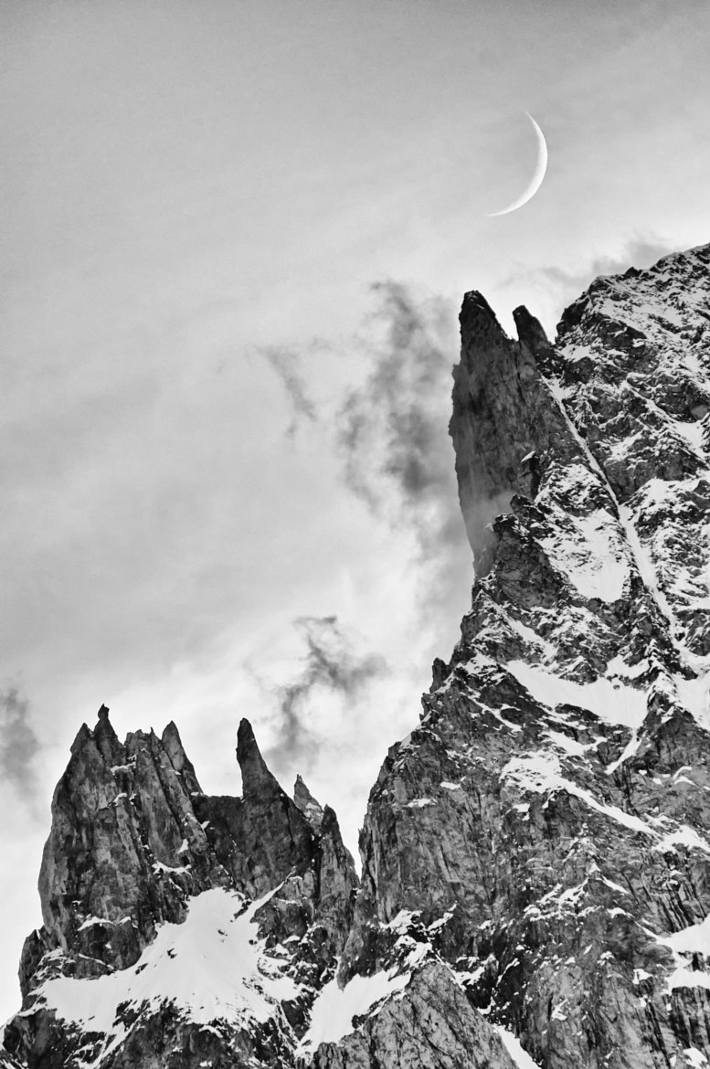 Aiguille Noire de Peuterey and Moon