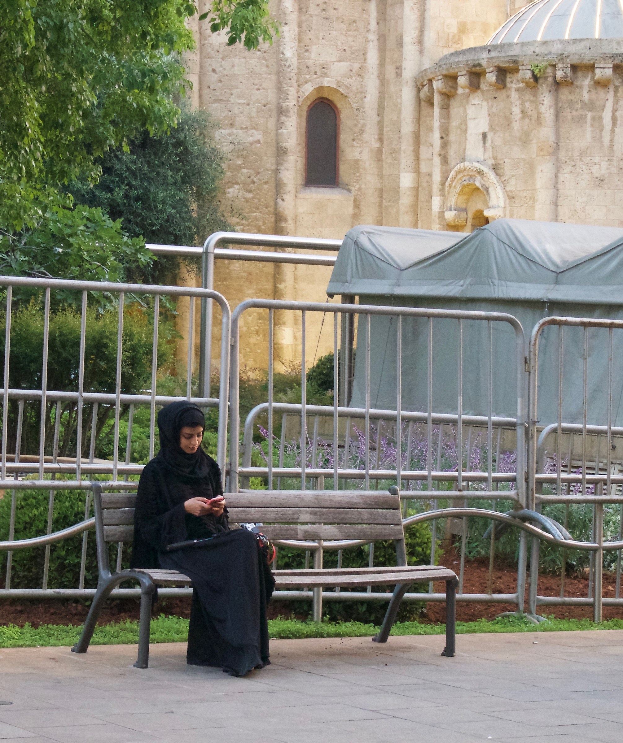 Beautiful lady in chador and phone