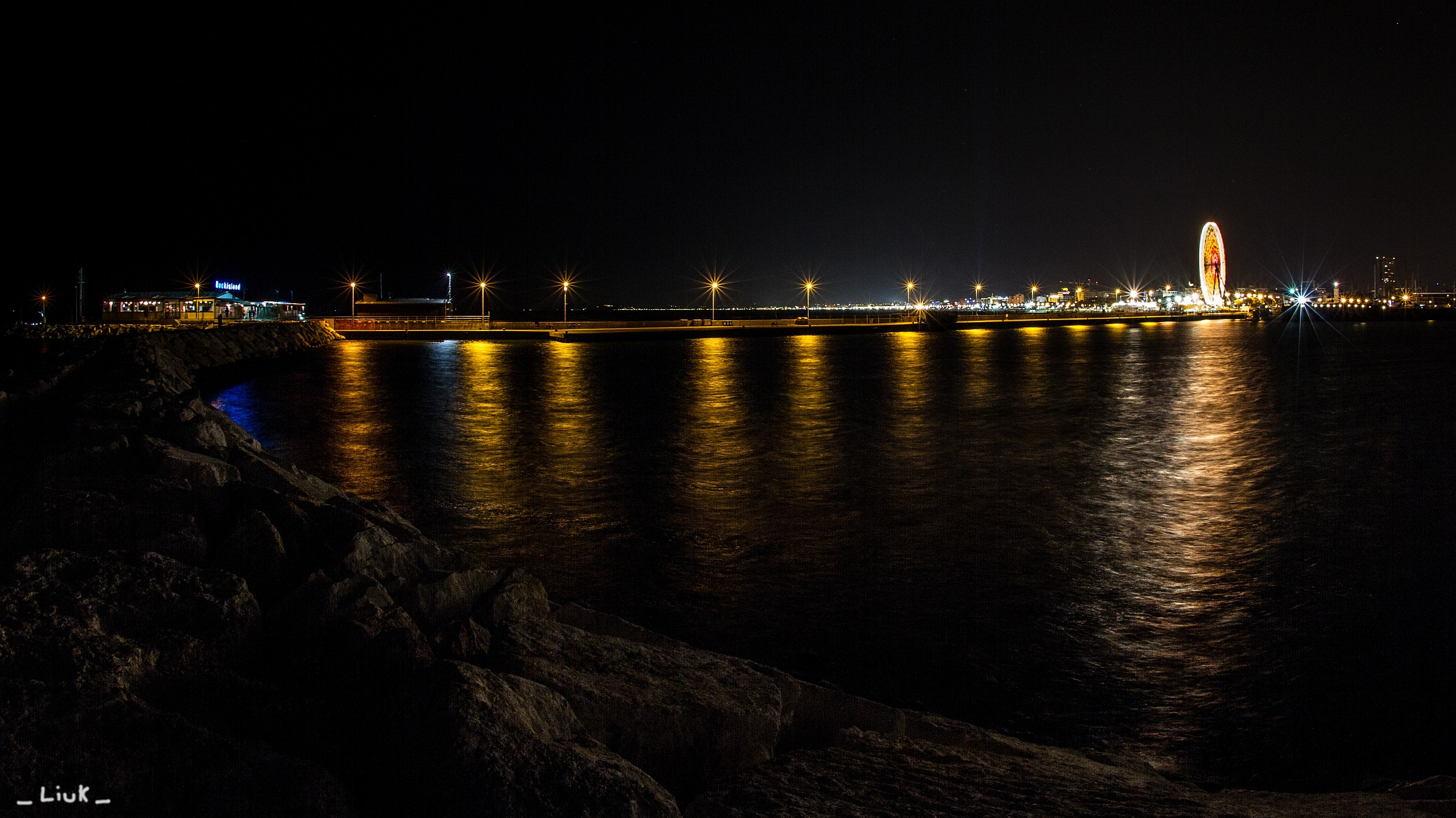 molo Rimini by night